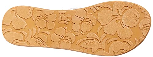 Roxy Women's Costas Sandal Flip Flop, White, 9 Medium US