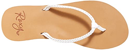 Roxy Women's Costas Sandal Flip Flop, White, 9 Medium US