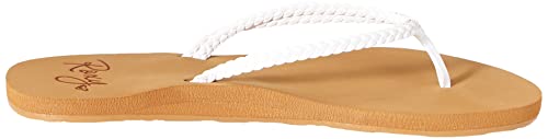Roxy Women's Costas Sandal Flip Flop, White, 9 Medium US