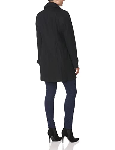 Anne Klein womens 6121147f93 Pea Coat, Black, Large US