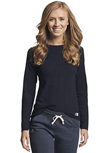 Russell Athletic womens Cotton Performance T-shirts T Shirt, Long - Black, Small US