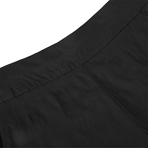 HDE Chino Shorts for Women 4" Inseam Elastic High Waisted Casual Summer Shorts Black - L