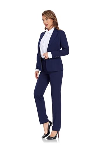 Professional Navy Blue 2 Piece Women's Work Suit