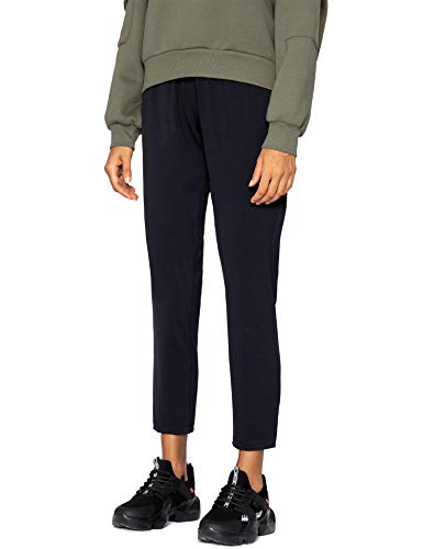 AJISAI 7/8 Joggers Travel Pants with Pockets Lounge Casual Stretch Workout Pants for Women Black M