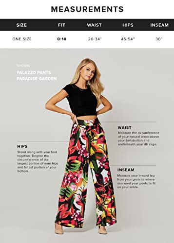 Palazzo Pants with Pockets for Women - Many Colors and Prints - High Waisted Wide Legged - Solid Black - One Size - 715854664499