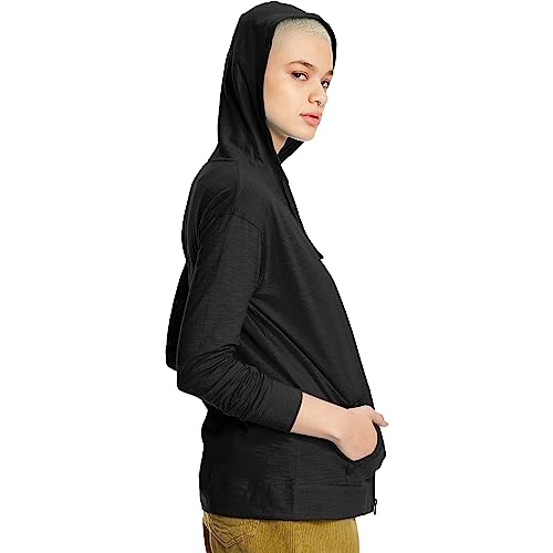 Hanes womens Slub Jersey fashion hoodies, Black, Small US