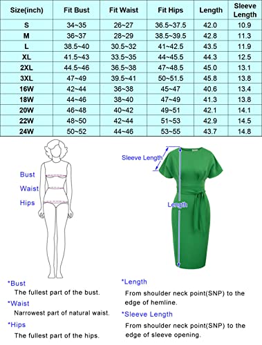 JASAMBAC Black Pencil Dress for Women Funeral Church Bodycon Professional Dresses for Work