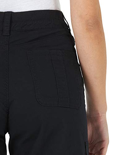 Lee Women's Relaxed Fit Avey Knit Waist Cargo Bermuda Short Black 14