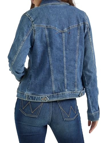 Wrangler Authentics Women's Stretch Denim Jacket, Blue, Medium