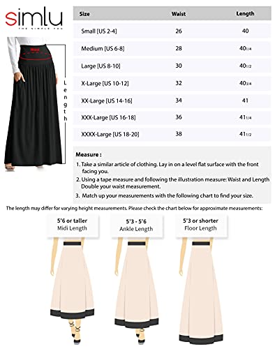 Black Maxi Skirts for Women High Waisted Maxi Skirt Ankle Length Black Skirt Flowy Maxi Skirt Long Black Skirt (Size X-Large, Black)