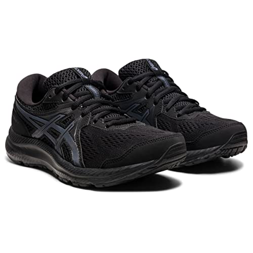 ASICS Women's Gel-Contend 7 Running Shoes, 8, Black/Carrier Grey