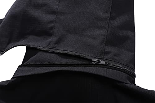 OTU Women's Waterproof Rain Jacket Lightweight Hooded Raincoat for Hiking Travel Outdoor Black M