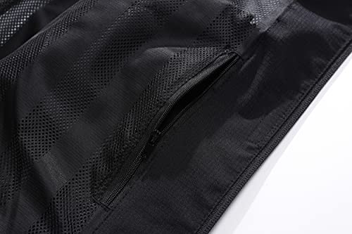 OTU Women's Waterproof Rain Jacket Lightweight Hooded Raincoat for Hiking Travel Outdoor Black M