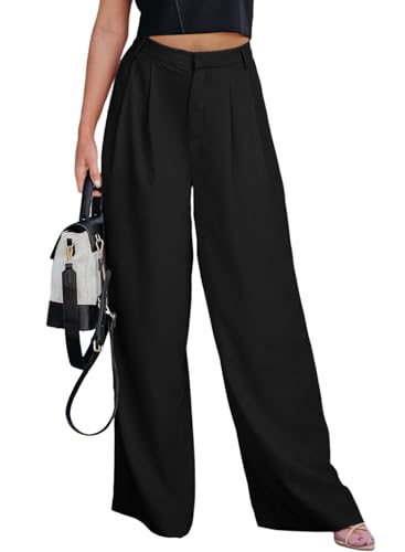 Dokotoo Women's Black Wide Leg Work Pants