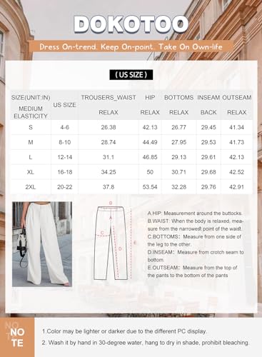 Dokotoo Women's Black Wide Leg Work Pants