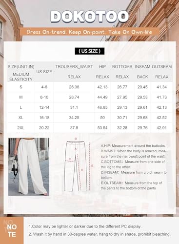 Dokotoo Women's Black Wide Leg Work Pants