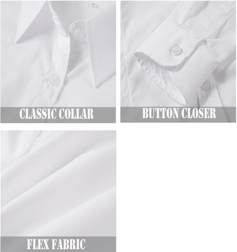 Women's Formal Work Wear White Simple Shirt (225 White, M)