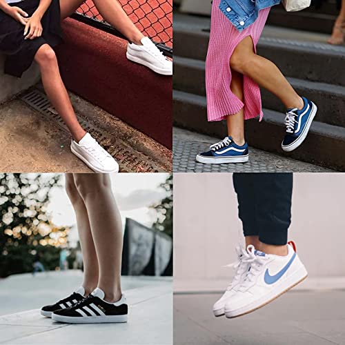 BERING Womens No Show Socks Ankle Thin Non Slip Footies Sneaker Low Cut for Flats Loafers Slip On, Size 6-9, Black/White/Grey, 6 Pairs