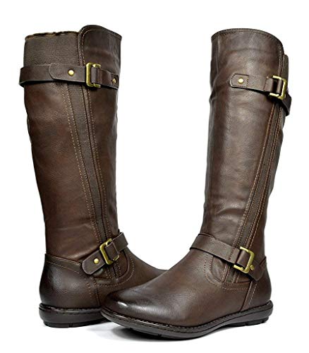 DREAM PAIRS Women's Trace Brown Faux Fur-Lined Knee High Winter Boots Size 10 M US
