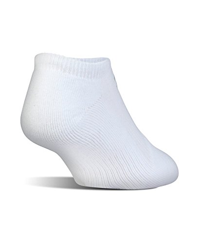 Under Armour Unisex-Adult Cotton No Show Socks, Multipairs , White/Gray (6 Pairs) , Large