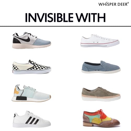 WHISPER DEER No Show Liner Socks Women - Size 4-7/7-10/10-13 Low Cut Invisible Cotton Sneaker Socks with Non Slip Grip (3/6/8 packs)