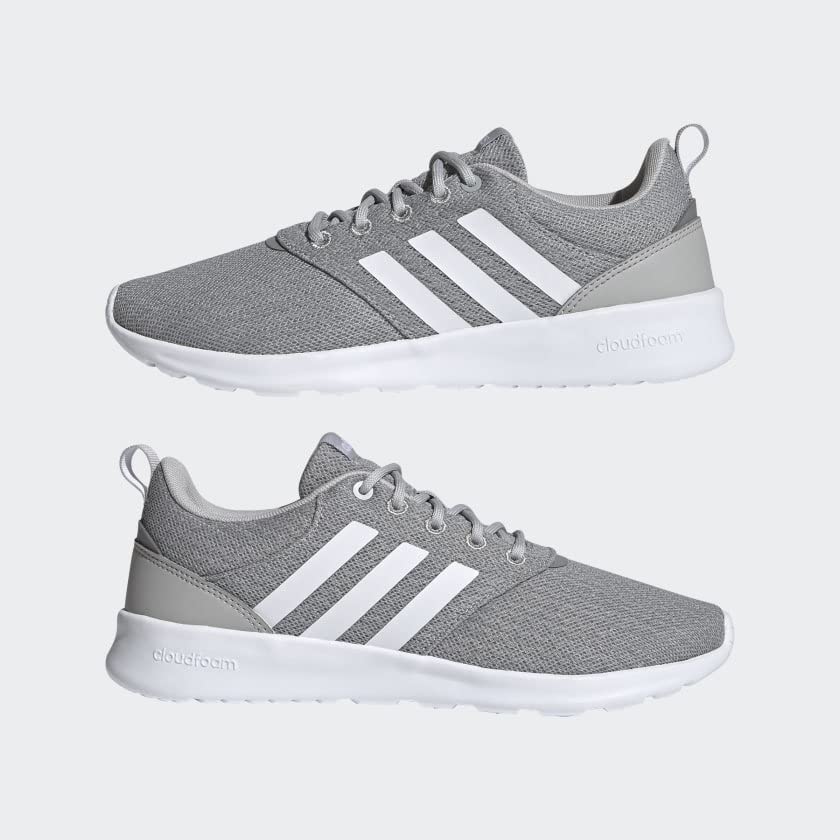 adidas Women's QT Racer 2.0 Running Shoe, Grey/White/Grey, 7.5