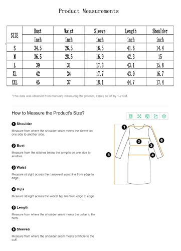 FENJAR Womens Elegance Audrey Hepburn Style Ruched 3/4 Sleeve Midi A-line Dress Black