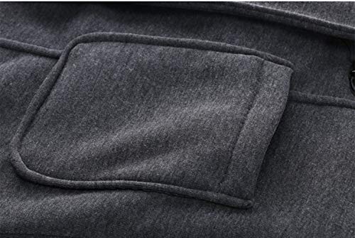 JiangWu Womens Fashion Horn Button Fleece Thicken Coat with Hood Winter Warm Jacket (X-Large, Dark-gray)