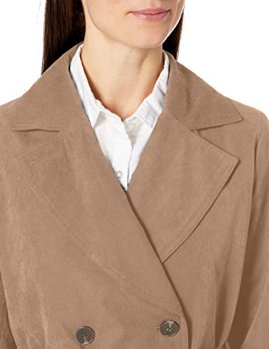 Amazon Essentials Women's Relaxed-Fit Water-Resistant Trench Coat, Khaki Brown, Medium