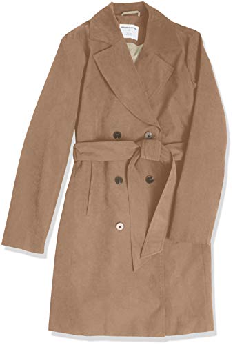Amazon Essentials Women's Relaxed-Fit Water-Resistant Trench Coat, Khaki Brown, Medium