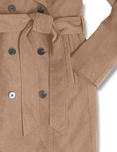 Amazon Essentials Women's Relaxed-Fit Water-Resistant Trench Coat, Khaki Brown, Medium