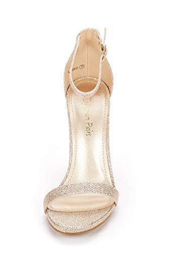 DREAM PAIRS Women's Karrie Gold Glitter High Stiletto Pump Heeled Sandals Size 8 B(M) US