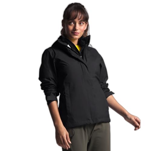 THE NORTH FACE Women’s Venture 2 Waterproof Hooded Rain Jacket (Standard and Plus Size), TNF Black/TNF Black, Medium