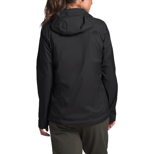 THE NORTH FACE Women’s Venture 2 Waterproof Hooded Rain Jacket (Standard and Plus Size), TNF Black/TNF Black, Medium