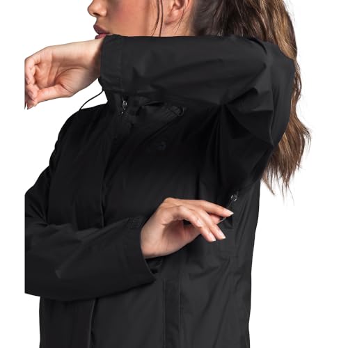 THE NORTH FACE Women’s Venture 2 Waterproof Hooded Rain Jacket (Standard and Plus Size), TNF Black/TNF Black, Medium