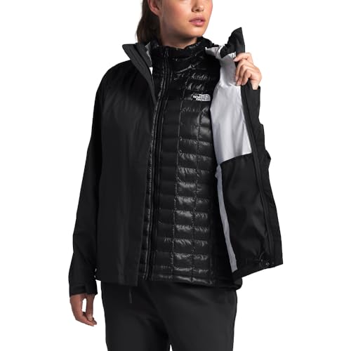 THE NORTH FACE Women’s Venture 2 Waterproof Hooded Rain Jacket (Standard and Plus Size), TNF Black/TNF Black, Medium