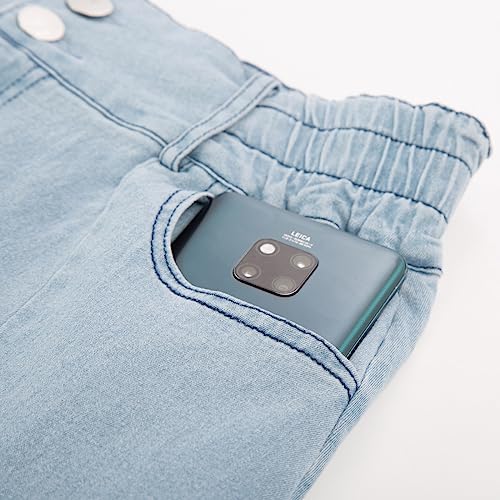 Womens High Waist Skirt Midi Jean Skirt Knee Length(S,Denim Light Blue)