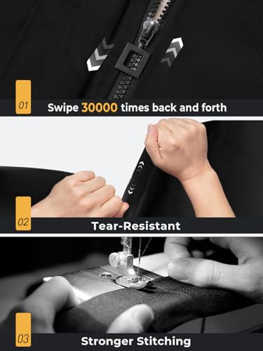 SaphiRose Women's Long Hooded Rain Jacket Outdoor Raincoat Windbreaker(Black,Medium)