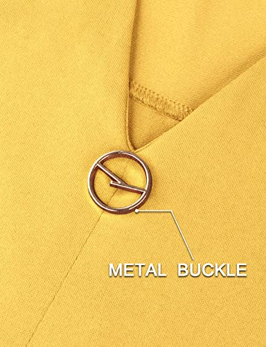 VALOLIA Womens Tops Dressy Casual, Womens Blouses and Tops Dressy 3/4 Sleeve Tunic Tops V Neck Business Casual Tops for Womens Summer Fashion 2023 Tops Yellow Shirts For Women Ginger Large