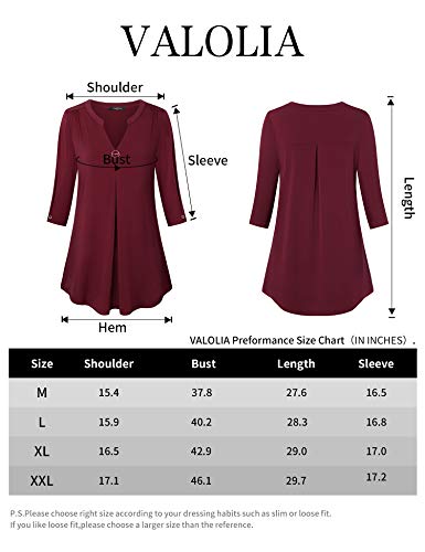 VALOLIA Womens Tops Dressy Casual, Womens Blouses and Tops Dressy 3/4 Sleeve Tunic Tops V Neck Business Casual Tops for Womens Summer Fashion 2023 Tops Yellow Shirts For Women Ginger Large