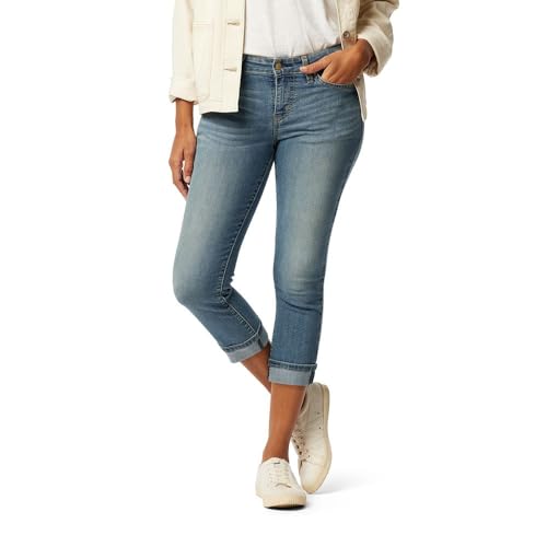 Signature by Levi Strauss & Co Women's Mid-Rise Slim Fit Capris (Available in Plus Size), Blue Ice, 12