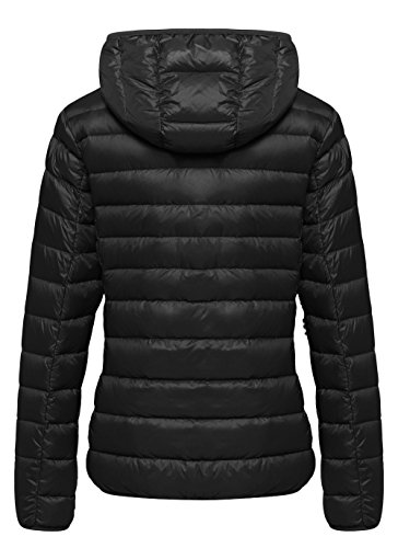 Wantdo Women's Ultra Light Down Jacket Winter Packable Warm Coat Black Medium