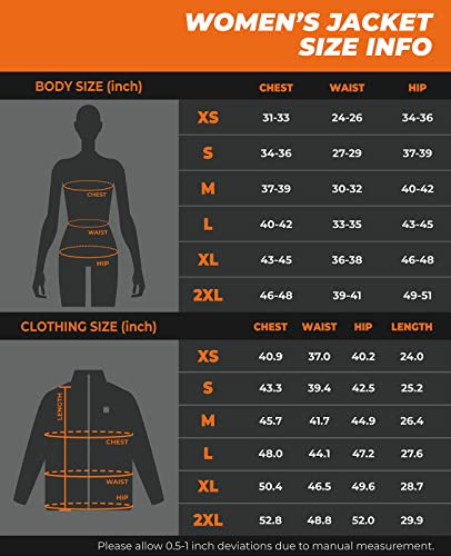 ORORO Women's Slim Fit Heated Jacket with Battery Pack and Detachable Hood (Black,M)
