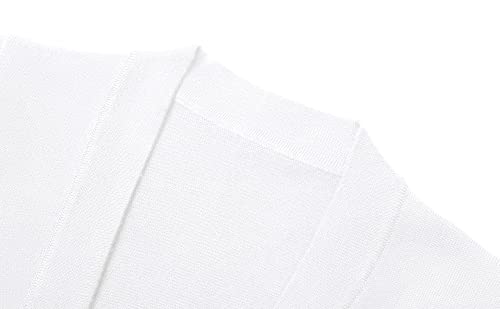 Urban CoCo Women's Long Sleeve Open Front Knit Cardigan Sweater (M, White)