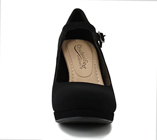 City Classified Women's Comfort Dennis Mary Jane High Heel,Black,8