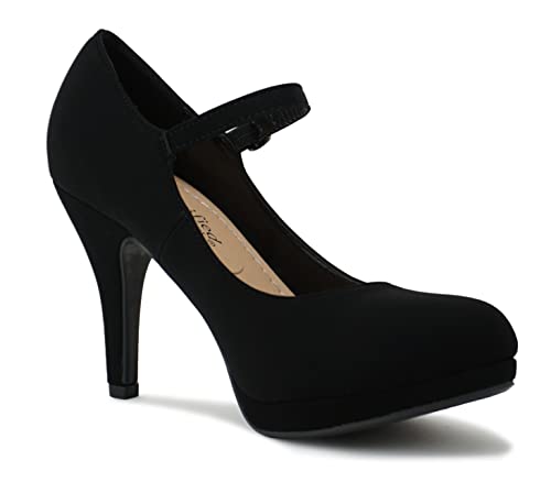 City Classified Women's Comfort Dennis Mary Jane High Heel,Black,8