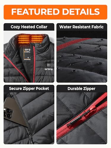 ORORO Women's Lightweight Heated Vest with Battery Pack (Black,M)