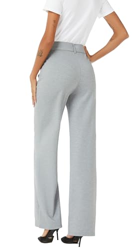 iChosy Women's High Waist Wide Leg Grey Pants