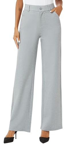 iChosy Women's High Waist Wide Leg Grey Pants
