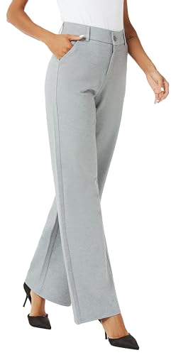 iChosy Women's High Waist Wide Leg Grey Pants